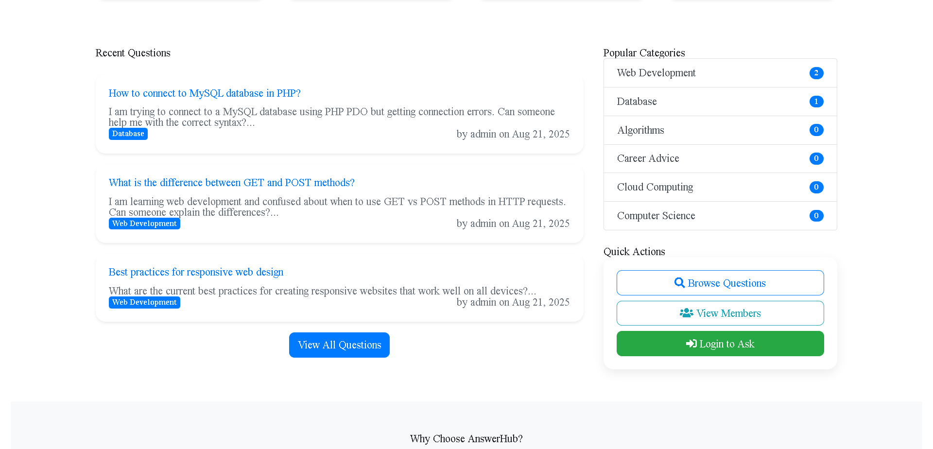 AnswerHub - User Profile