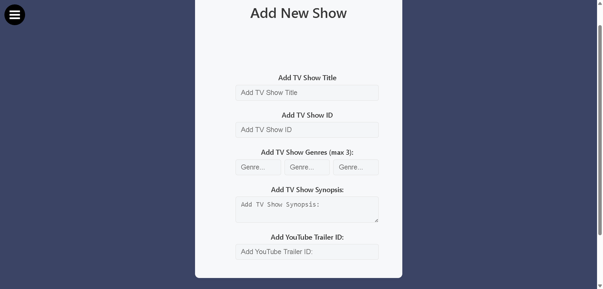 Kodflix - Add New Show